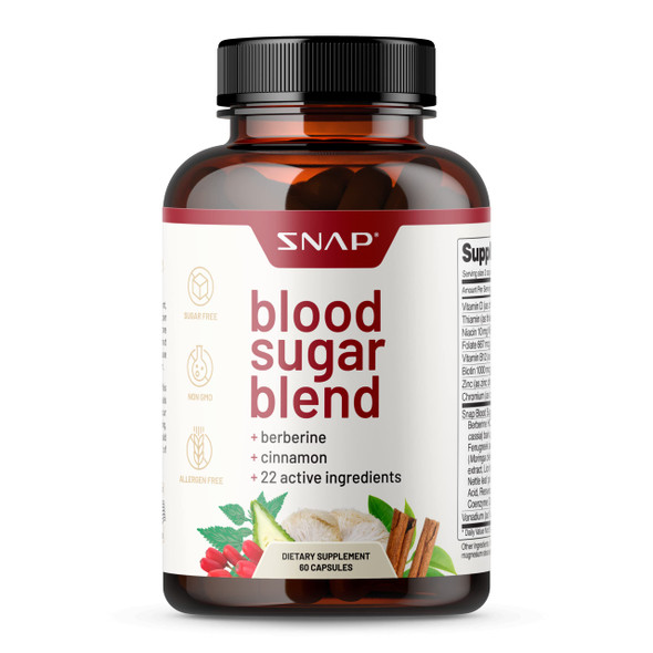 Snap Supplements   Blend, Berberine Supplement with Cinnamon, Organic Turmeric, Alpha Lipoic , Zinc & Other  Herbs & Vitamins Non-GMO, 60 Capsules