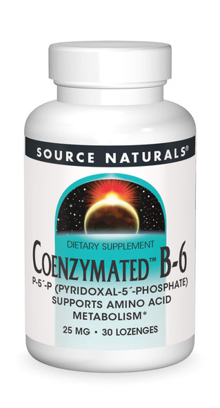 Source s Coenzymated B-6 25mg P-5 Pyridoxal-5 Phosphate Fast-Acting, Quick Dissolve Sublingual Vitamin Supports Amino  Metabolism - 30 Lozenges
