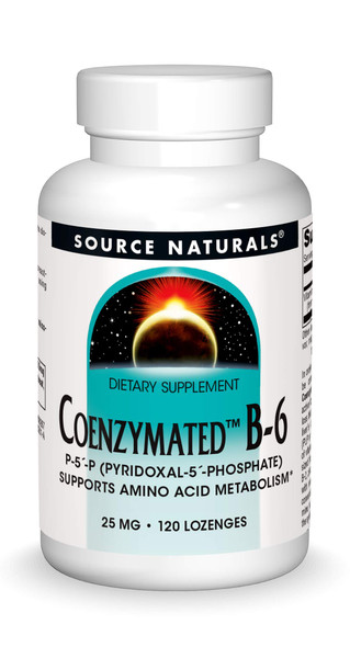 Source s Coenzymated B-6 25mg P-5 Pyridoxal-5 Phosphate Fast-Acting, Quick Dissolve Vitamin Supports Amino  Metabolism - 120 Lozenges