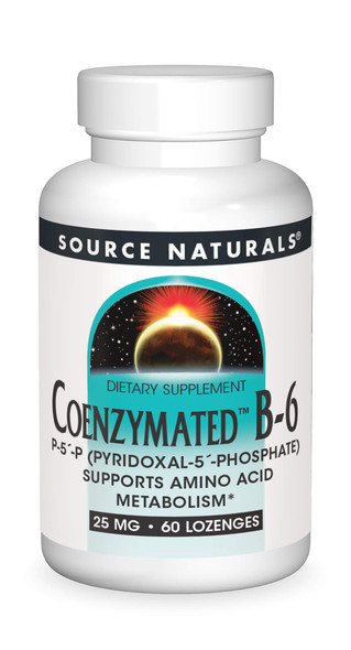Source s Coenzymated B-6 25mg P-5 Pyridoxal-5 Phosphate Fast-Acting, Quick Dissolve Vitamin Supports Amino  Metabolism - 60 Lozenges