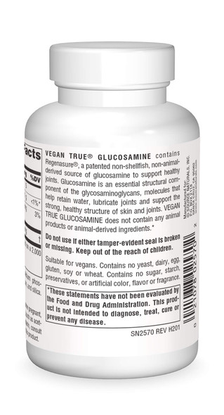 SOURCE S Vegan True Glucosamine 750 Mg Tablet, 60 Count