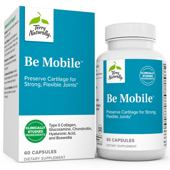Terry ly Be Mobile - 60 Capsules - Joint Support Supplement - with Type II Collagen, Glucosamine, Chondroitin, Hyaluronic  & Boswellia - Non-GMO,  - 20 Servings