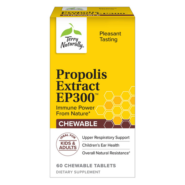 Terry ly Propolis Extract EP300 - 60 Chewable Tablets - Immune Support for Kids &  - Non-GMO - 60 Servings