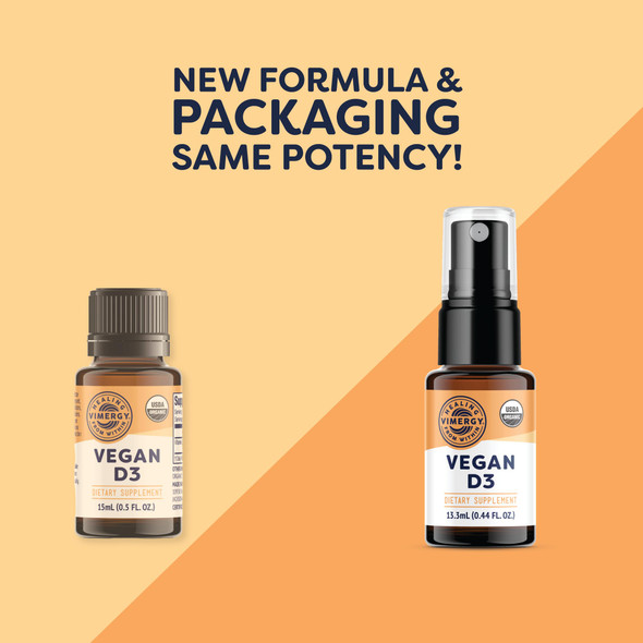 Vimergy Vegan D3  Benefits Immune Function USDA Certified Organic Vegan Gluten Free  1000IU/Servings 96 Servings