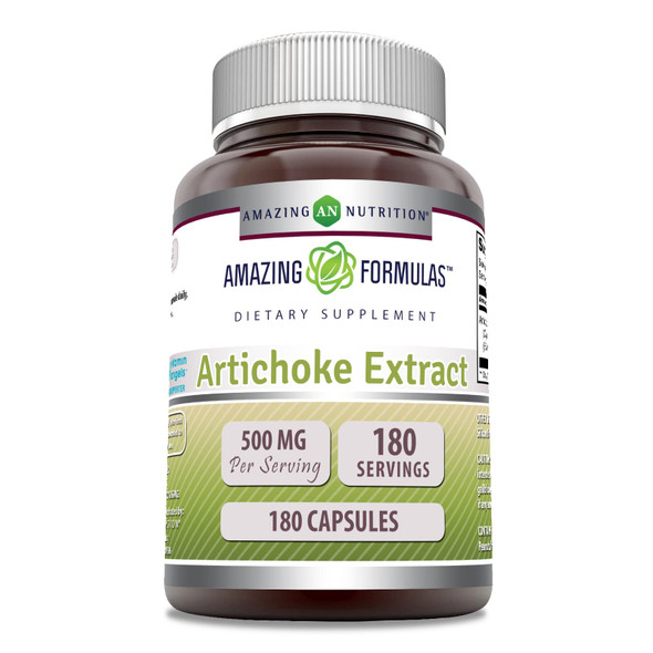 Amazing Formulas Artichoke Extract Supplement | Cynara Scolymus Leaf Capsules| 500 Mg | 180 Capsules | Non-Gmo | Gluten Free | Made In Usa