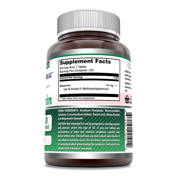 Amazing Formulas Melatonin 10Mg 120 Tablets Supplement | Non Gmo | Gluten Free | Made In Usa