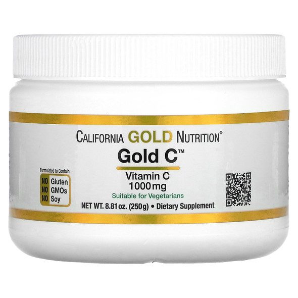 Gold C Powder By California Gold Nutrition - Usp Grade Vitamin C Powder - Immune Support & Seasonal Wellness - Vegetarian Friendly - Gluten Free, Non-Gmo - Quality Tested - 1000 Mg - 8.81 Oz (250 G)