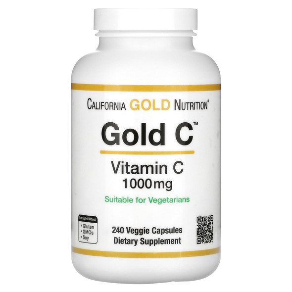 Gold C By California Gold Nutrition - Usp Grade Vitamin C Supplement - Immune Support & Seasonal Wellness - Vegetarian Friendly - Gluten Free, Non-Gmo - 1000 Mg - 240 Veggie Capsules