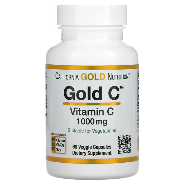 Gold C By California Gold Nutrition - Usp Grade Vitamin C Supplement - Immune Support & Seasonal Wellness - Vegetarian Friendly - Gluten Free, Non-Gmo - 1000 Mg - 60 Veggie Capsules, 3 Pack