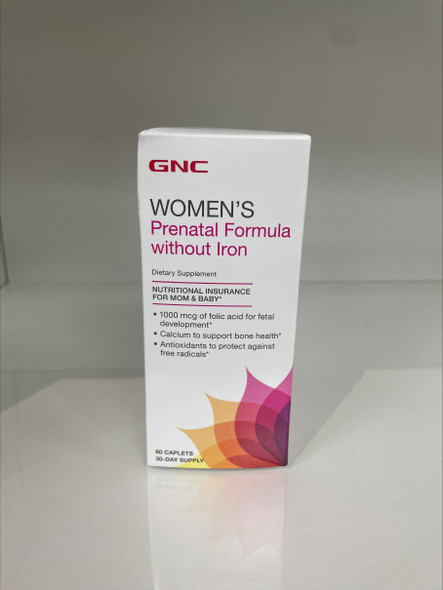 Gnc Women'S Prenatal Multivitamin Formula Without Iron | Support Pregnancy And Healthy Baby Development | Essential Nutrients Folic Acid, Zinc, Calcium Plus B Vitamins | 60 Caplets