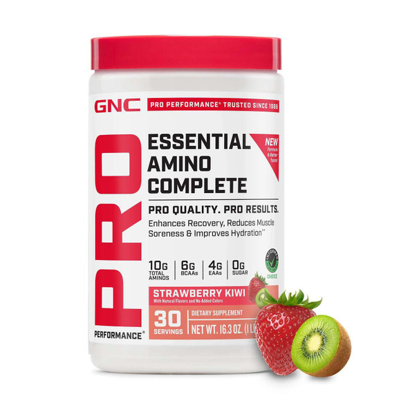 GNC Pro Performance Amino Complete Strawberry Kiwi 16.3 Oz 30 Servings