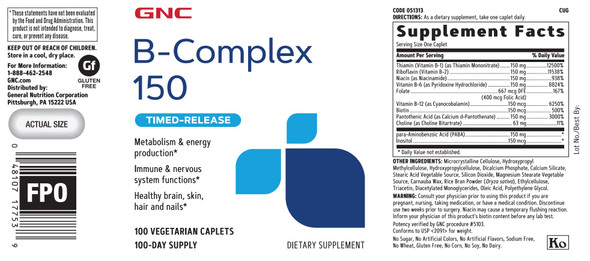 Gnc B-Complex 150 Timed-Release