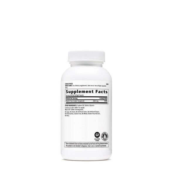 Gnc Vitamin E 400Iu, 180 Softgels, Supports Healthy Cardiovascular System