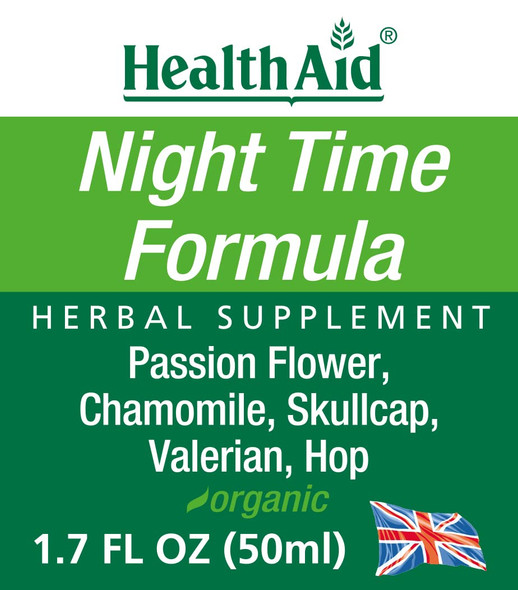 Night Time Formula, Herbal Blend, Contains Passion Flower, Chamomile, Scullcaps, Valerian, And Hop