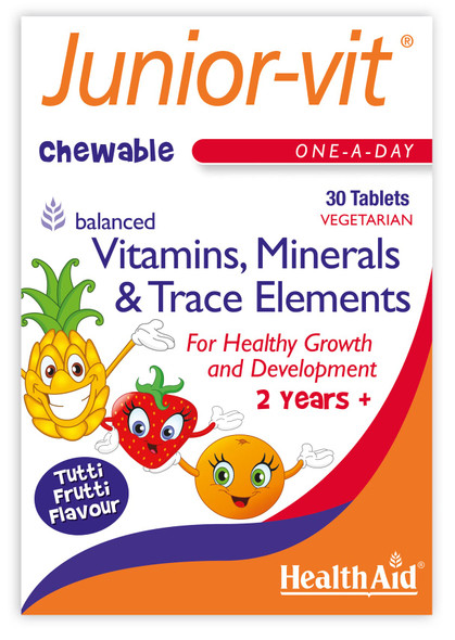 Health Aid Junior-Vit - Chewable (Tutti-Fruity Flavour) (Age 2 Plus) - Blister Pack 30 Tablets