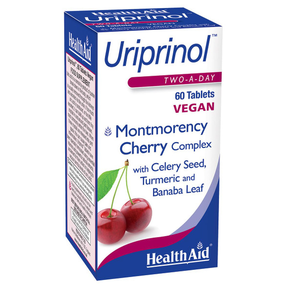 Uriprinol, Uric Acid Cleanse, 60Ct, Twice Daily, Montmorency Cherry Complex With Celery Seed, Turmeric And Banaba Leaf, Vegan
