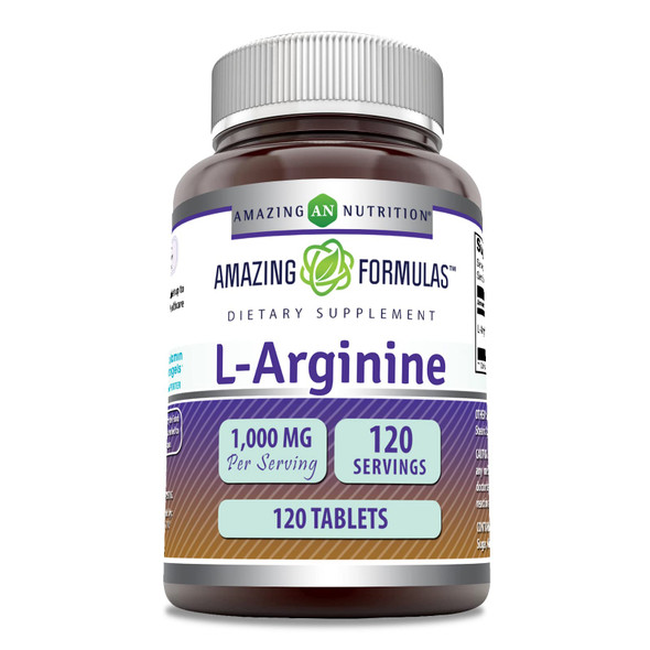 Amazing Formulas L-Arginine 1000Mg 120 Tablets Supplement | Best Amino Acid Supplement For Women & Men | Non-Gmo | Gluten Free | Made In Usa