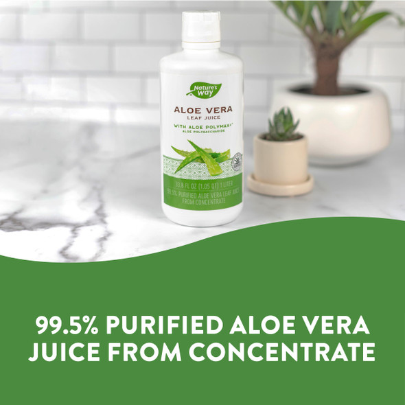 Nature'S Way Premium Quality Aloe Vera Leaf Juice, 99.5% Purified, 33.8 Fl. Oz.
