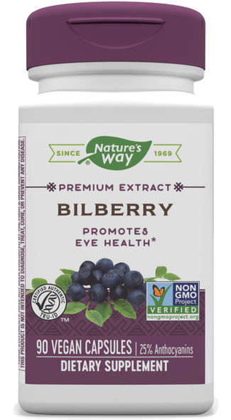 Nature'S Way Bilberry Extract For Eyes With Black Elderberry*, Eye Health Supplement For Adults*, 90 Capsules