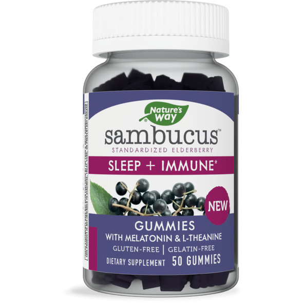 Nature'S Way Sambucus Sleep + Immune Support Gummies With Melatonin And L-Theanine*, 50 Gummies