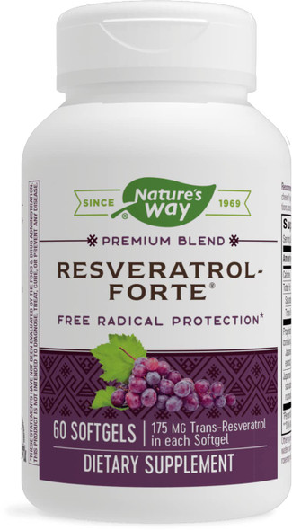 Nature'S Way Resveratrol-Forte, Protects From Free Radicals*, 60 Softgels