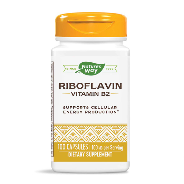 Nature'S Way Riboflavin Vitamin B2, Supports Cellular Energy Production*, 100Mg Per Serving, 100 Capsules