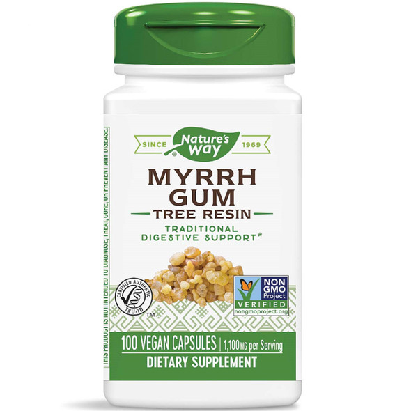 Nature'S Way Myrrh Gum Tree Resin, Traditional Digestive Support*, 1,100Mg Per Serving, 100 Capsules (Packaging May Vary)