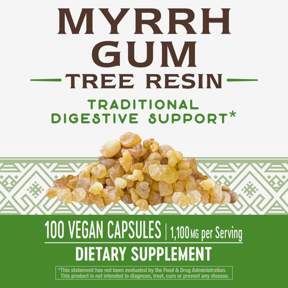 Nature'S Way Myrrh Gum Tree Resin, Traditional Digestive Support*, 1,100Mg Per Serving, 100 Capsules (Packaging May Vary)