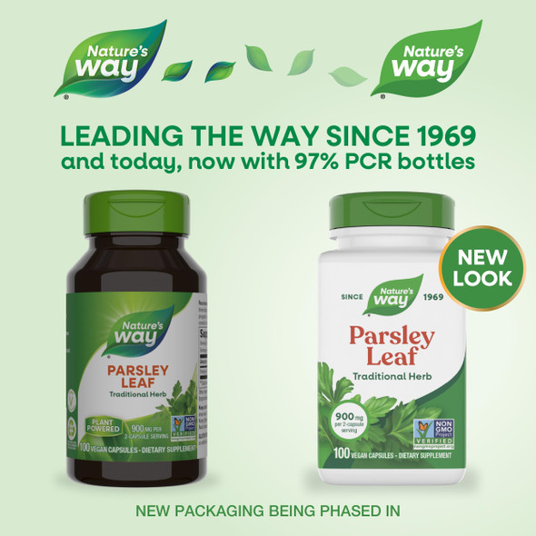 Nature'S Way Premium Herbal Parsley Leaf Provides Chlorophyll, 100 Vegan Capsules