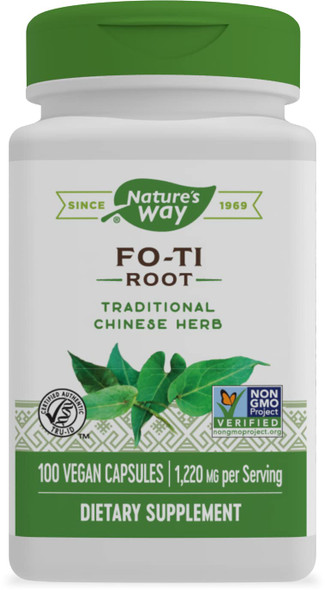 Nature'S Way Fo-Ti Root, Traditional Chinese Herb, 1,220 Mg Per Serving, 100 Capsules