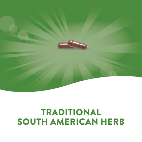 Nature'S Way Premium Herbal Pau D'Arco Inner Bark, Traditional South American Ingredient, 1,090 Mg Per Serving, 180 Capsules