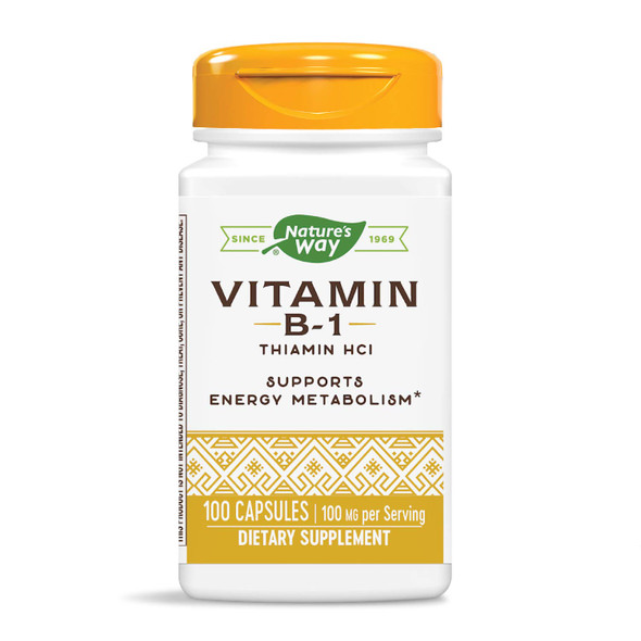 Nature'S Way Vitamin B-1, 100 Mg Per Serving, Thiamin Hci, 100 Capsules