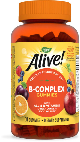 Nature'S Way Alive! B-Complex Gummies, Cellular Energy Support*, Mango Flavored, 60 Gummies