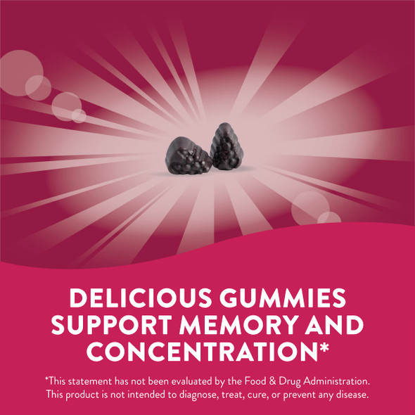 Nature'S Way Brain Fuel, Supports Memory And Concentration*, Clinically Studied Cognigrape, 60 Gummies, Grape Flavored