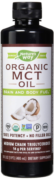 Nature'S Way Nature'S Way Organic Mct Oil From Coconut, Non-Gmo, Gluten-Free, 14 G Mcts Per Serving, 16 Ounce (Pack Of 1)