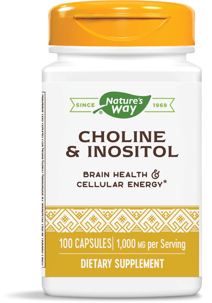 Nature’S Way Choline & Inositol, Brain Health*, Cellular Energy*, 1,000 Mg Per Serving, 100 Capsules
