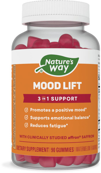 Nature'S Way Mood Lift Gummies, Reduces Fatigue*, With Affron Saffron And Vitamin D3, 90 Gummies