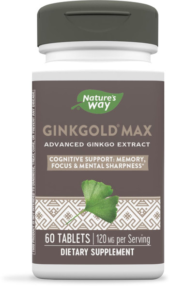 Nature'S Way Ginkgold Max Advanced Ginkgold Extract, Supports Memory, Focus, And Mental Sharpness*, 60 Tablets