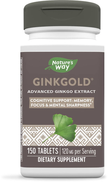 Nature'S Way Ginkgold Max Extract For Mental Sharpness, Cognitive And Memory Support*, 150 Tablets