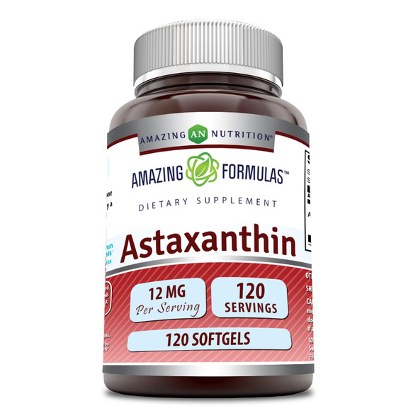 Amazing Formulas Astaxanthin 12Mg 120 Softgels Supplement | Non-Gmo | Gluten Free