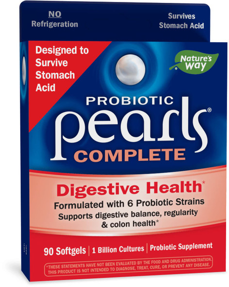 Nature'S Way Probiotic Pearls Complete, Digestive Balance And Colon Health Support* Supplement For Men And Women , 90 Softgels
