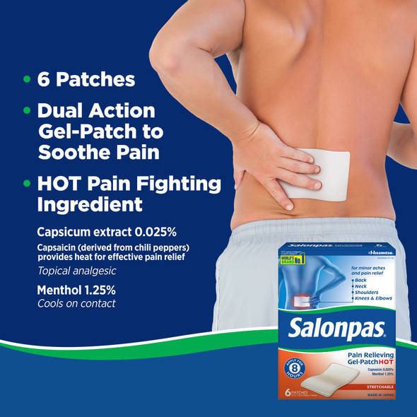 Salonpas Salonpas Pain Relieving Gel-Patch Hot, 6 Each (Pack Of 2)