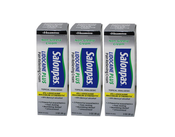 Salonpas Lidocaine Plus Cream - 3 Oz (Pack Of 3)