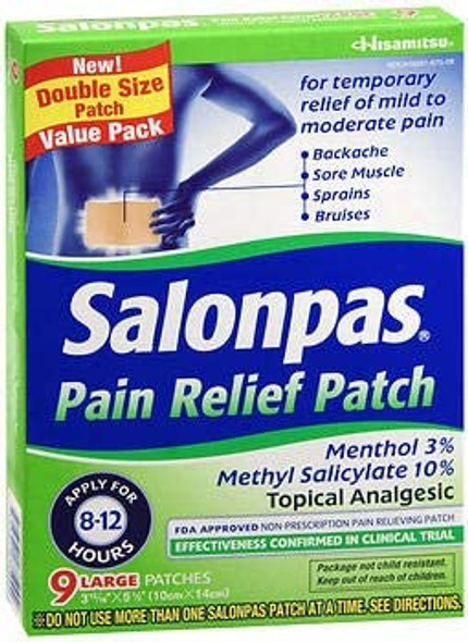 Salonpas Pain Relief Patches Large - 9 Ct, Pack Of 4