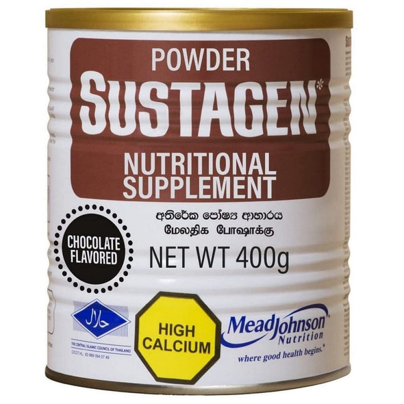 Sustagen Nutritional Supplement Milk Powder (Chocolat Flavored) 2 Tin 1 Pack 800 Grams