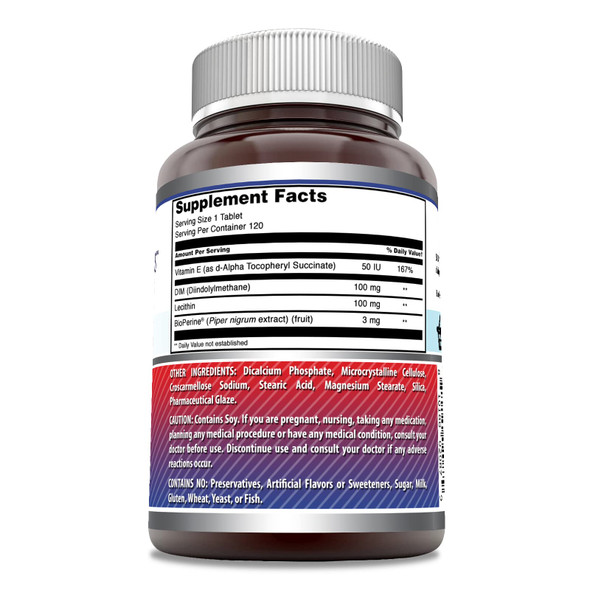Amazing Formulas Dim (Diindolylmethane) Supplement | 100 Mg Per Serving | 120 Tablets | Non-Gmo | Gluten Free | Made In Usa