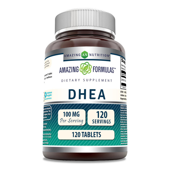 Amazing Formulas Dhea Supplement | 100 Mg Per Serving | 120 Tablets | Non-Gmo | Gluten-Free | Made In Usa