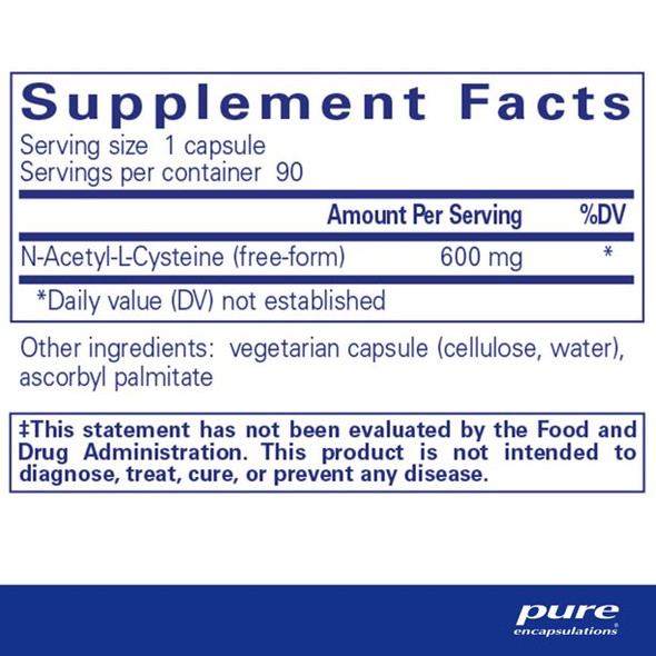 Pure Encapsulations NAC 600mg 90 Vegetarian Capsules