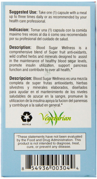 Bio Nutrition Blood Sugar Wellness Vegi-Caps, 60 Count