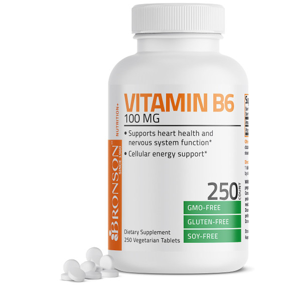 Vitamin B6 100 Mg Premium Vitamin B6 Supplement – Promotes Protein Metabolism And Immune Function - 250 Tablets